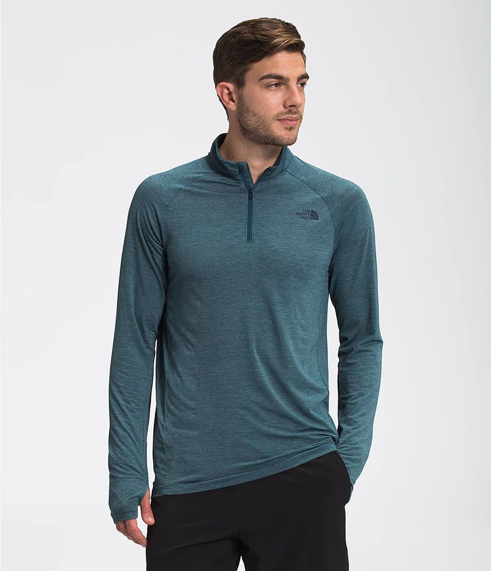 The North Face Wander ¼ Zip T-Shirts Herren - Blau CH-218QEIN